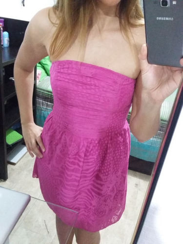 Hermoso Vestido Rosa Express, Strapples.