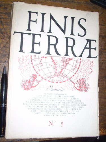 Revista Finis Terrae Nº 5 1955 / Índice En Segunda Foto