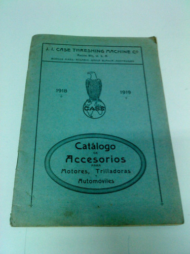 Catálogo De Accesorios Case 1919, Para Motores, Trilladoras