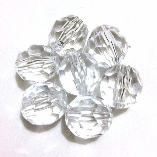 Pedrarias Cristal Facetado Acrílico 500gr  18mm Melhor Preço