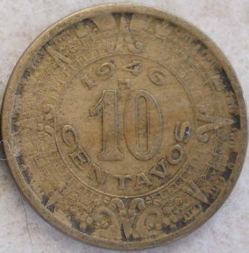 Mexico 10 Centavos 1946 M * Escudo * Aguila *