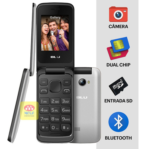 Celular Simples Barato Blu Diva Flex 2.4 T350 Dual Prata