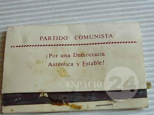 Antigua Caja De Fosforos Con Publicidad De Partido Político