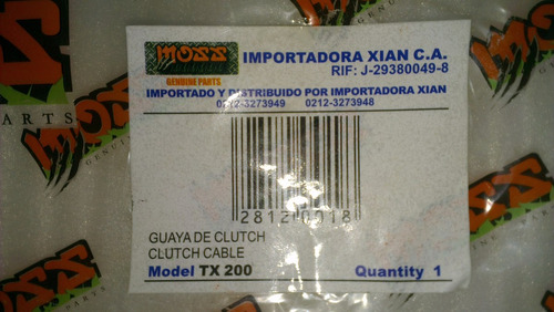 Guaya Clutch Tx 200 Cc Marca Moss