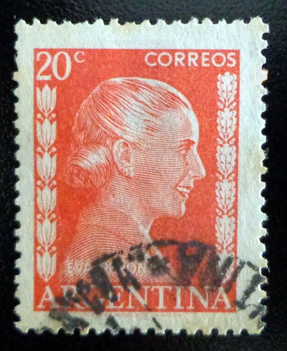 Argentina Sello Gj 1006a 20c Eva Perón Lunar Cara Usad L8384