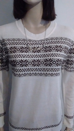 Swetter Hilo Lycra Con Guarda Cuello Redondo Talle Unico