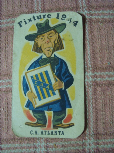 Antiguo Fixture 1944 Atlanta Futbol Cigarrillos Imparciales