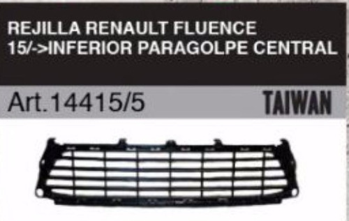 Rejilla Inferior De Paragolpe Delantero Renault Fluence 2015