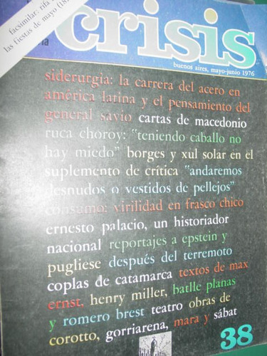 Revista Crisis 38 Borges Xul Solar Pugliese Choroy Corotto