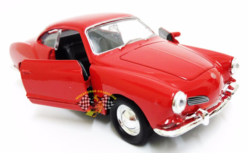 Miniatura Vw Karmann Ghia Coupe 1966 Vermelho 1:34 Welly