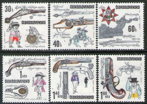 Checoslovaquia Serie X 6 Sellos Mint Armas Antiguas Año 1969