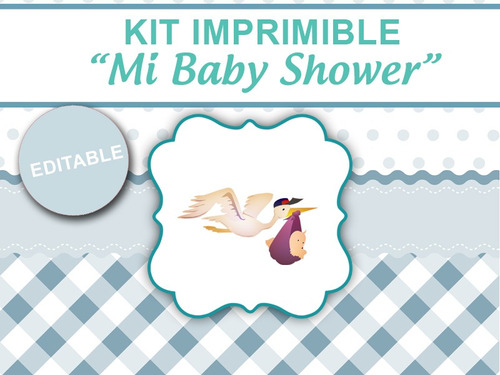 Kit Imprimible Mi Baby Shower Para Nene, Candybar, Golosinas