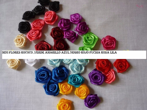 20 Flores Rococo En Cintas De Raso Mini 15 Mm