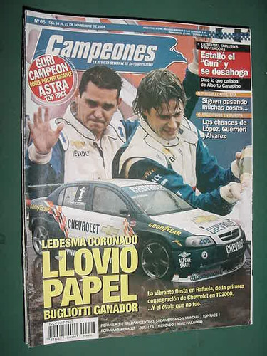 Revista Automovilismo Campeones 66 Ledesma Bugliotti Guri