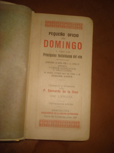 Pequeño Misal Antiguo Oficio Del Domingo Año 1908