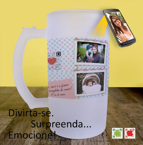 Imagem 2 de 6 de Caneca De Chopp Dias Das Mães Qr Code Selfmania