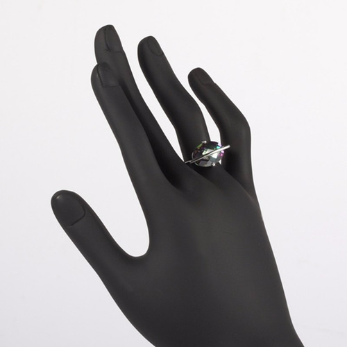 Anillo Plata 925 Diseno Topacio Mistico De Colores Xl