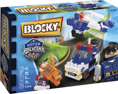 Blocky Bloques Super Policias 70 Pzas