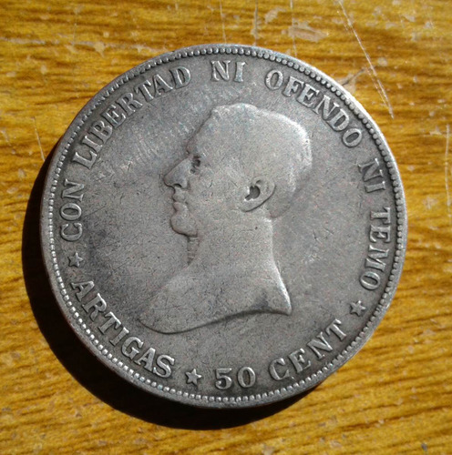 Moneda De Uruguay 50 Centesimos De 1917