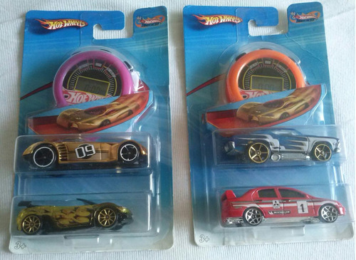 Hotwheels Kit 3 En 1 (2 Coches + Cronometro) As Estrenar