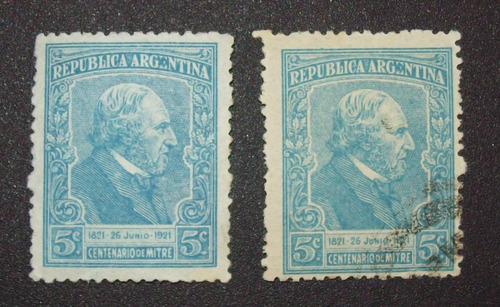 Argentina Lote 2 Sellos Gj 527f Error Arg=n Nuev Usado L0655