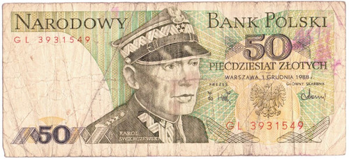 Polonia 50 Zlotych 1988 * Karol Swierczewski *