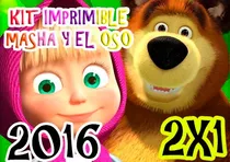 Comprar Kit Imprimible Masha Y El Oso 2x1 Kit Imprimible Masha Y El