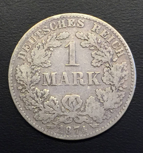 Ale251 Moneda Alemania Imperio 1 Mark 1874 H F Plata Ayff