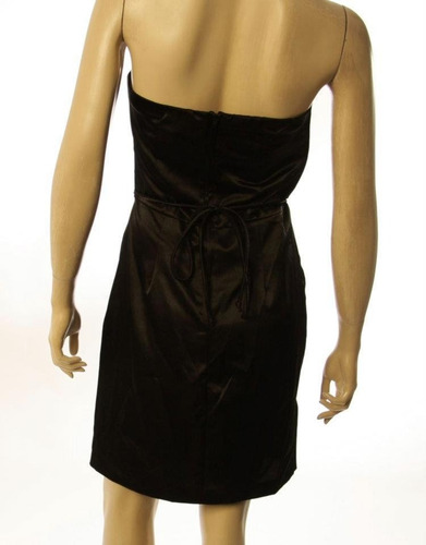 Vestido Negro Strapless Con Bolsillos. Importado Usa