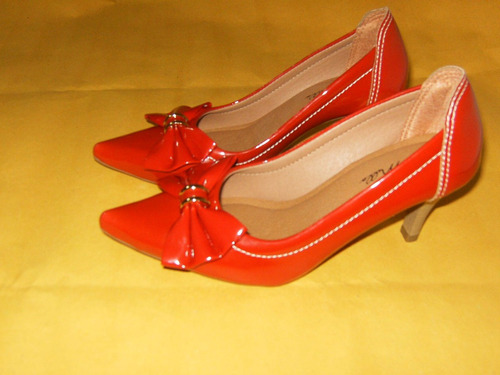 sapato social feminino vermelho