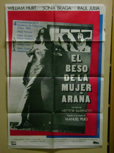 Afiche Original El Beso De La Mujer Araña, Hurt, Braga, Juli
