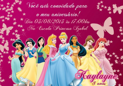 Imagem 5 de 6 de 120 Convite 10x7 Mickey Minnie Princesas Galinha Aniversário