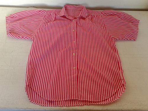 Blusa Manga Corta Rallada Rojo Y Blanco Una Postura!