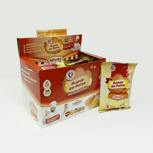 Display De Huevo En Polvo Pasteurizado (16 Sobres X 75 Grs)