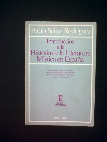Historia De La Literatura Mistica En España Pedro Rodriguez
