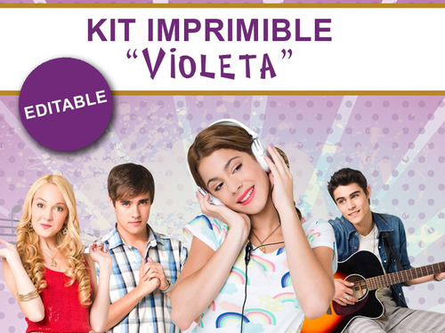 Kit Imprimible Violetta Personalizado, Diseño Para Golosina
