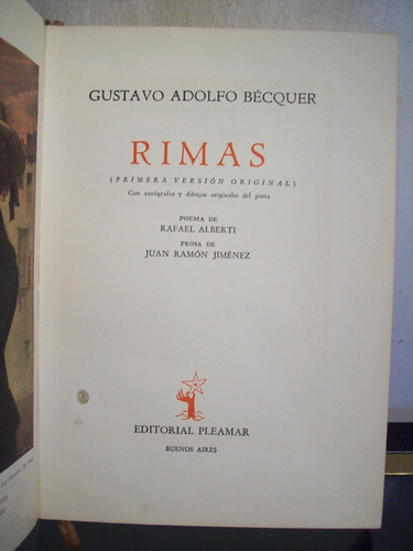 Adp Rimas G. Adolfo Becquer / Ed Pleamar 1952 Bs. As.