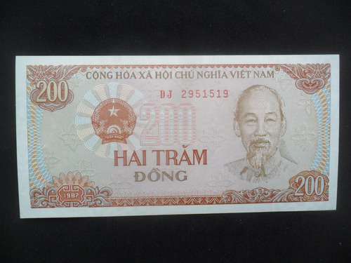 Billete Vietnam  200 Dong 1987