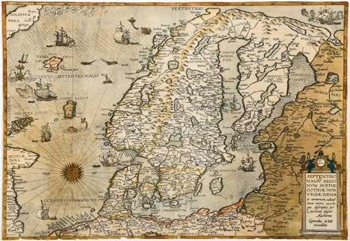 Lamina 45 X 30 Cm Mapa Del Norte De Europa En 1153 Suecia Mercado Libre