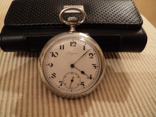 Longines Antiguo Reloj De Bolsillo Caja De Acerono Envío 