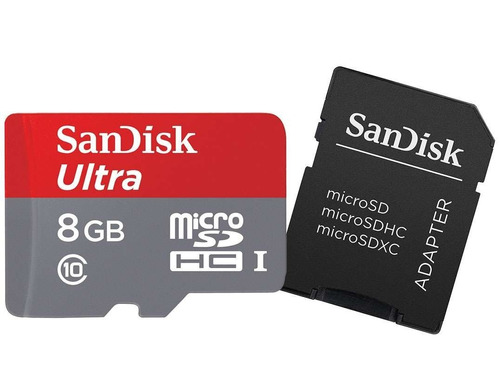 Cartão Mem Micro Sdhc 8gb Ultra Sd Sandisk Classe 10 30mb/s