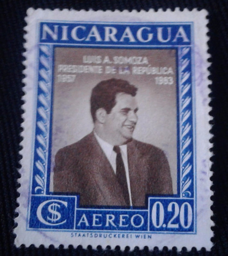 Filatelia Nicaragua Anastasio Somoza 1963 (lrbcop227)