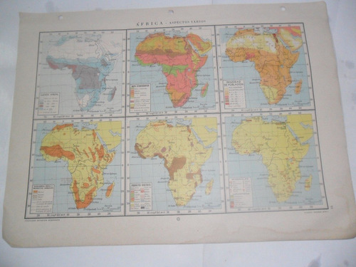 Africa Aspectos Varios Ganaderia Plano Mapa Lamina 1969