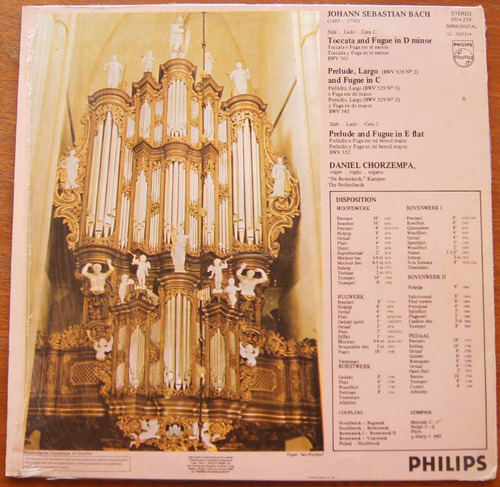 Lp Vinil Daniel Chorzempa Bach - Toccata & Fugue In D Minor (Usado)