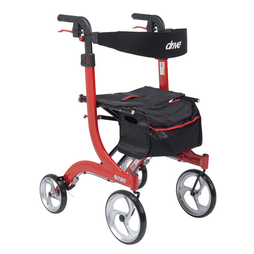 Unidad Médica Nitro Euro Estilo Walker Rollator Alto Rojo