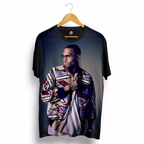 Camisa Chris Brown Personalizada Blusa Estampada Cris Preta