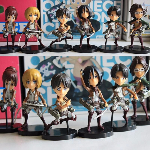 Set De 6 Figuras Ataque A Los Titanes Shingei  No Kyojin