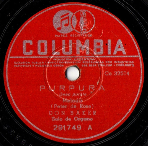 Don Baker       Purpura - Pandereta De Baile     78 R. P. M.