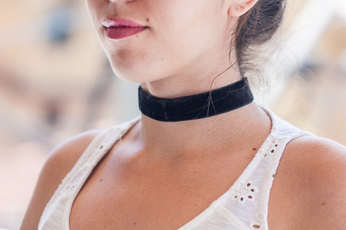 Choker Colar Gargantilha Fita De Camurça Preto