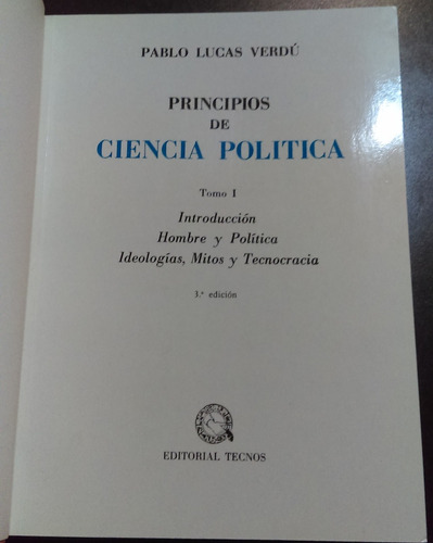 Principios De Ciencia Política Pablo Lucas Verdu